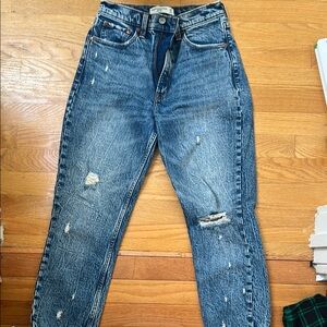 Distressed Blue Jeans